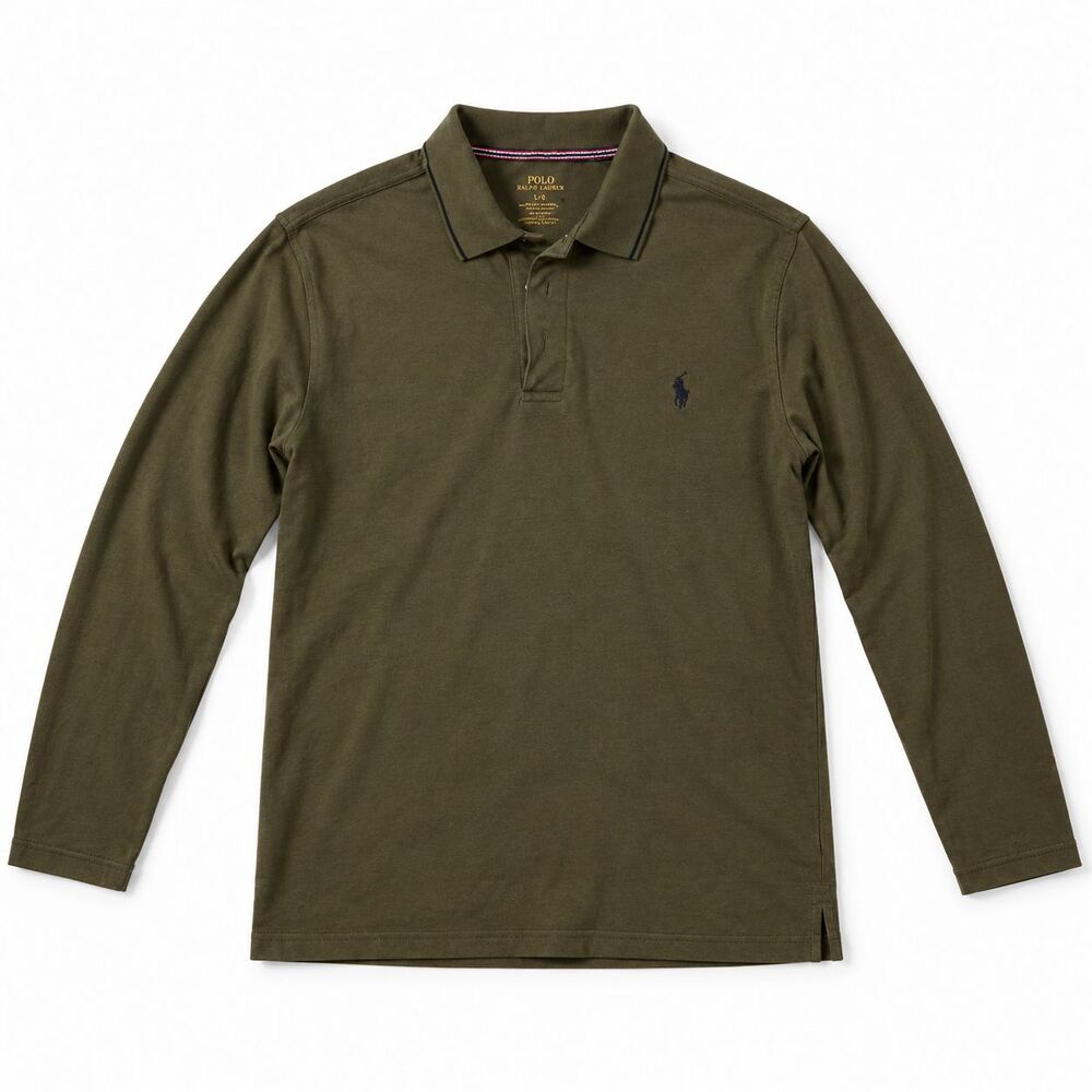 Polo Ralph Lauren Men’s Long Sleeve Polo Shirt Dark Green XL Regular Fit Cotton